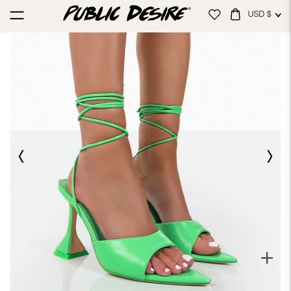 Smokey Lace Up Neon Green Cake Stand Party Heels - Picture 3 of 7